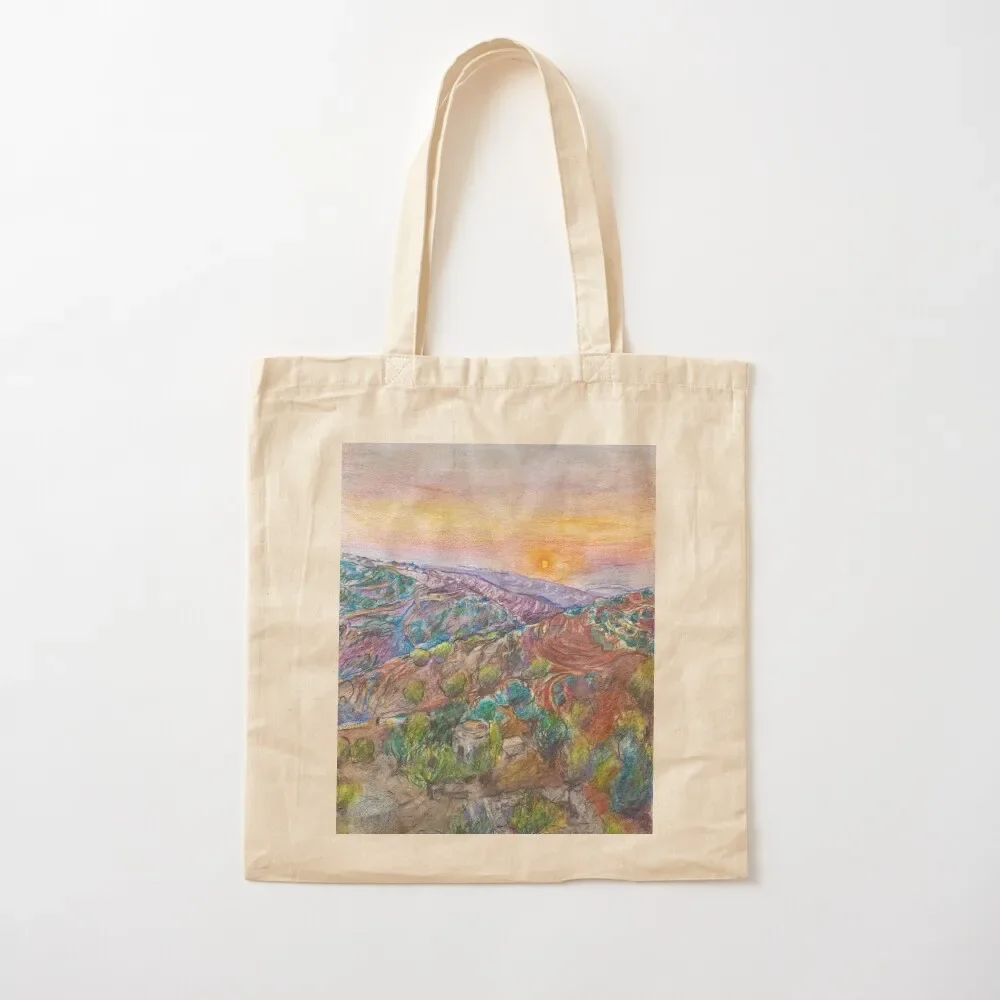 Sunset over Bethlehem Hills, from Veronique Orset's photo Tote Bag personalized tote sac pour femme bags for women canvas tote