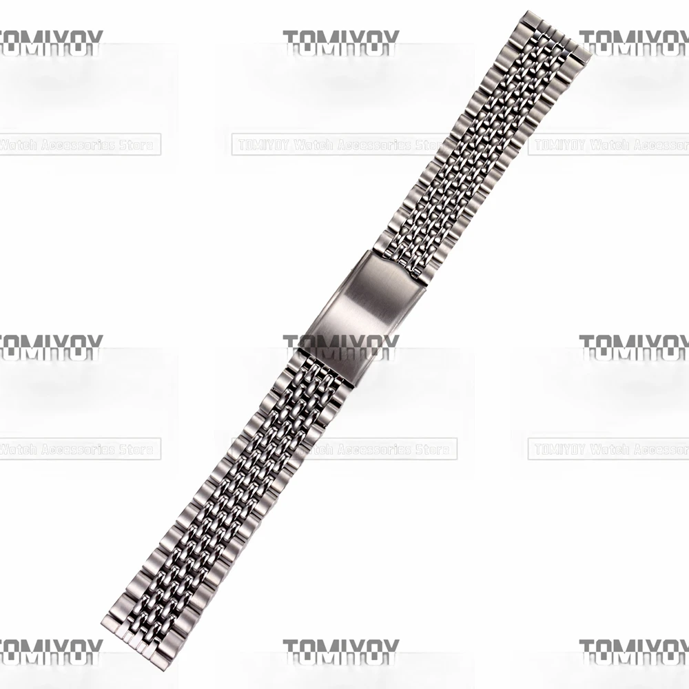 

Sliver Flat End 18MM 19MM 20MM Stainless Steel Bracelet Bead Of Rice Watch Band Strap Fit For OMG SKX Wristwatch