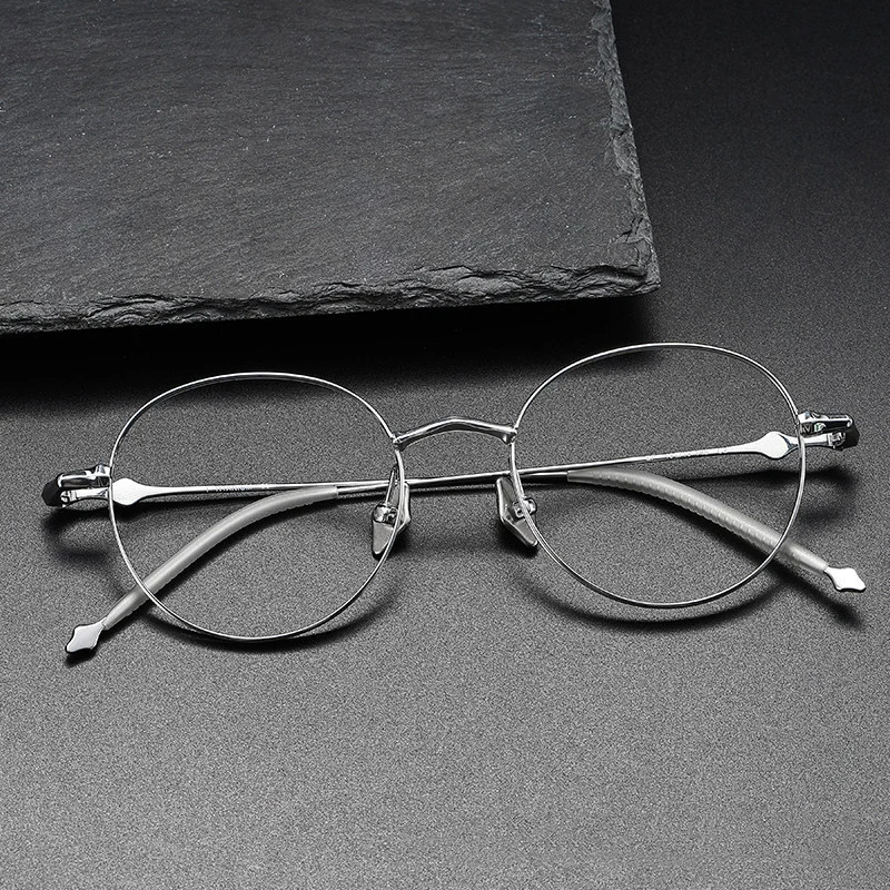 High Quality Handmade Titanium Eyeglass Frame Men Women Luxury Brand Round Men's Glasses Optical Prescription Eyewear