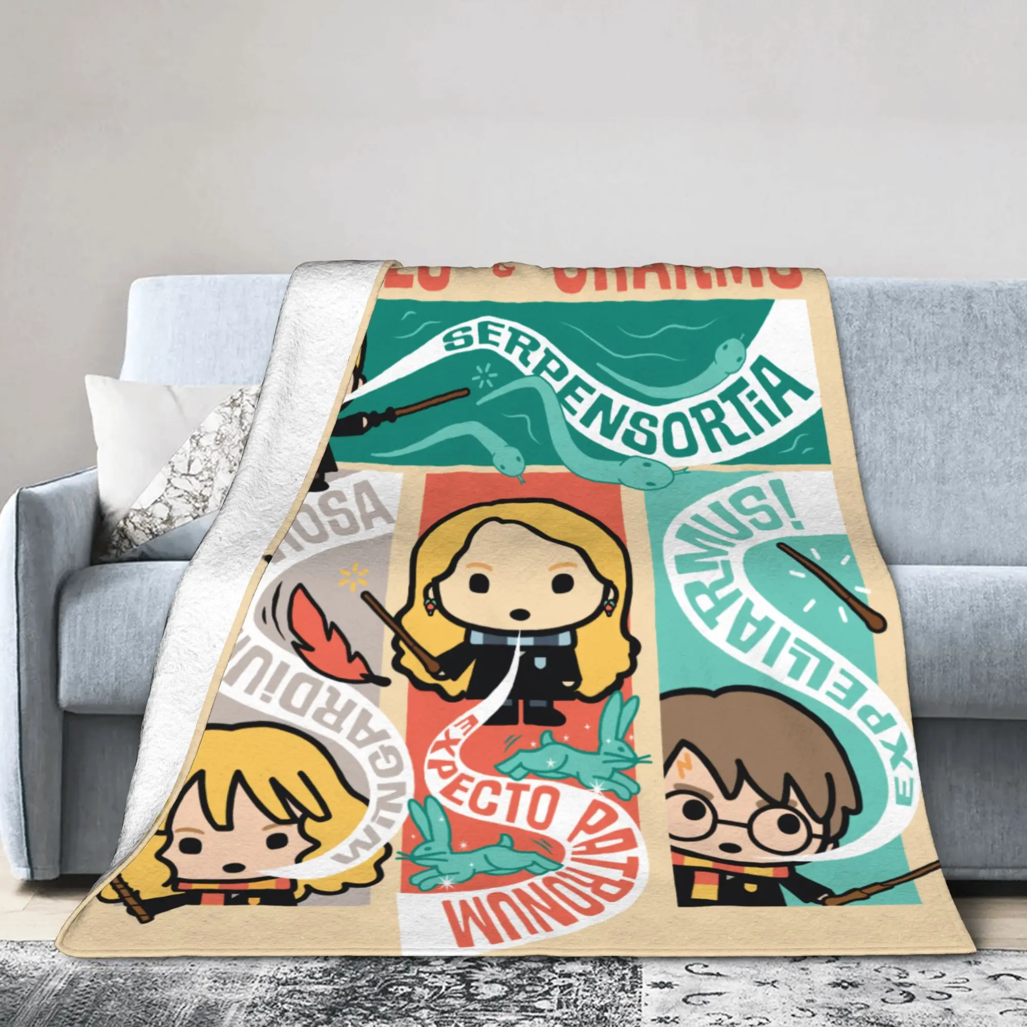 P-Potters CHARMS Blankets Velvet Summer Air Conditioning   Multifunction Ultra-Soft Throw Blankets for Bed Travel Rug Piece