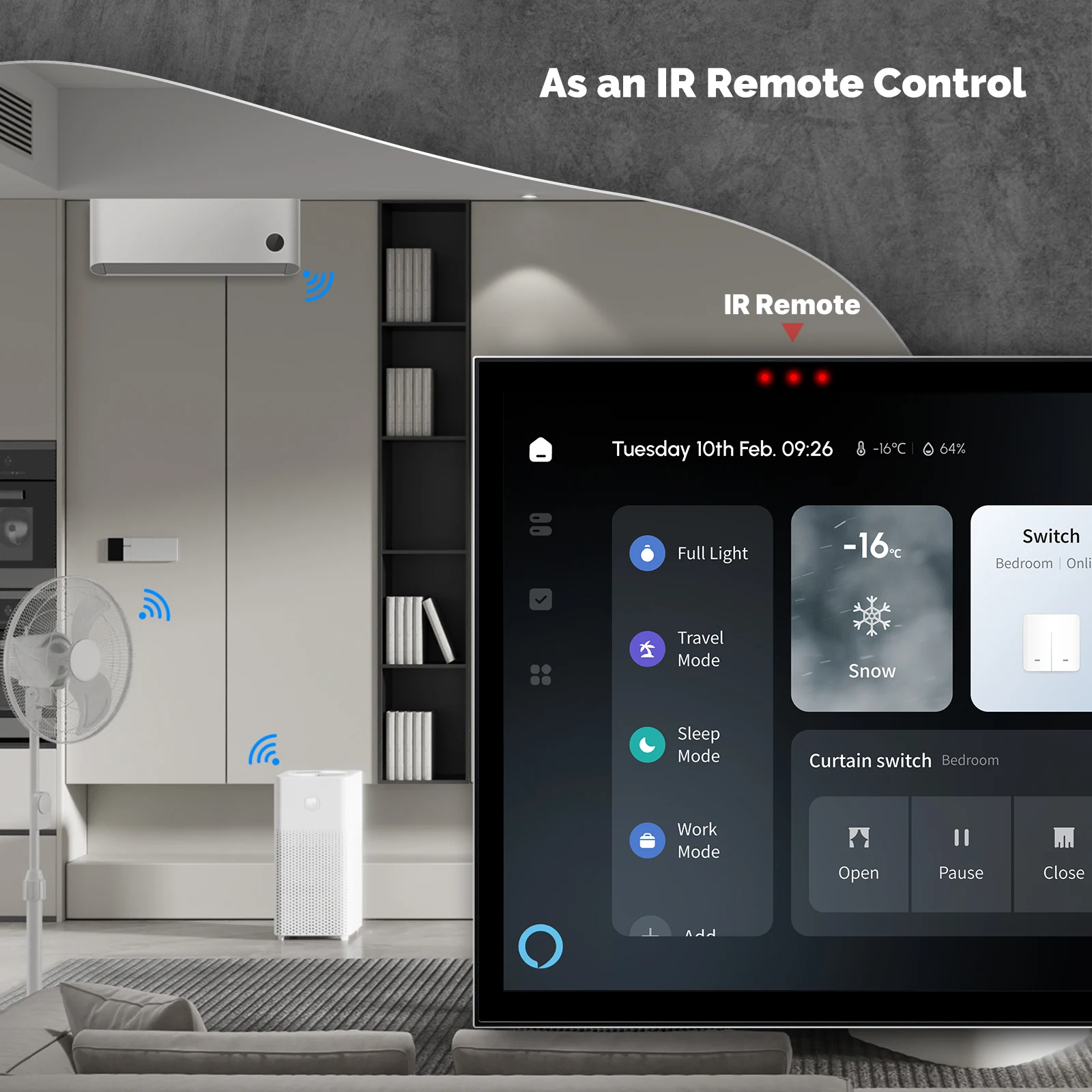 MOES Tuya Smart Home Control Panel 8 Inch Screen with Blue Tooth Zigbee Gateway Built-in Building Intercom Compatible