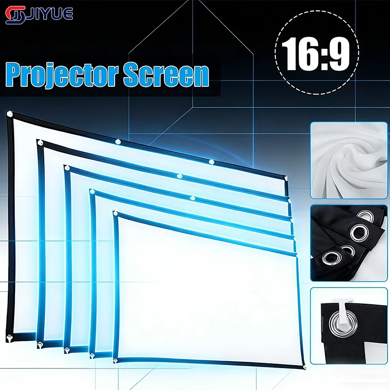 

Портативный экран для проектора Lenovo, простая занавеска, анти-свет, 60/84/100 дюймов, проекционные экраны для дома, улицы, офиса, проектор