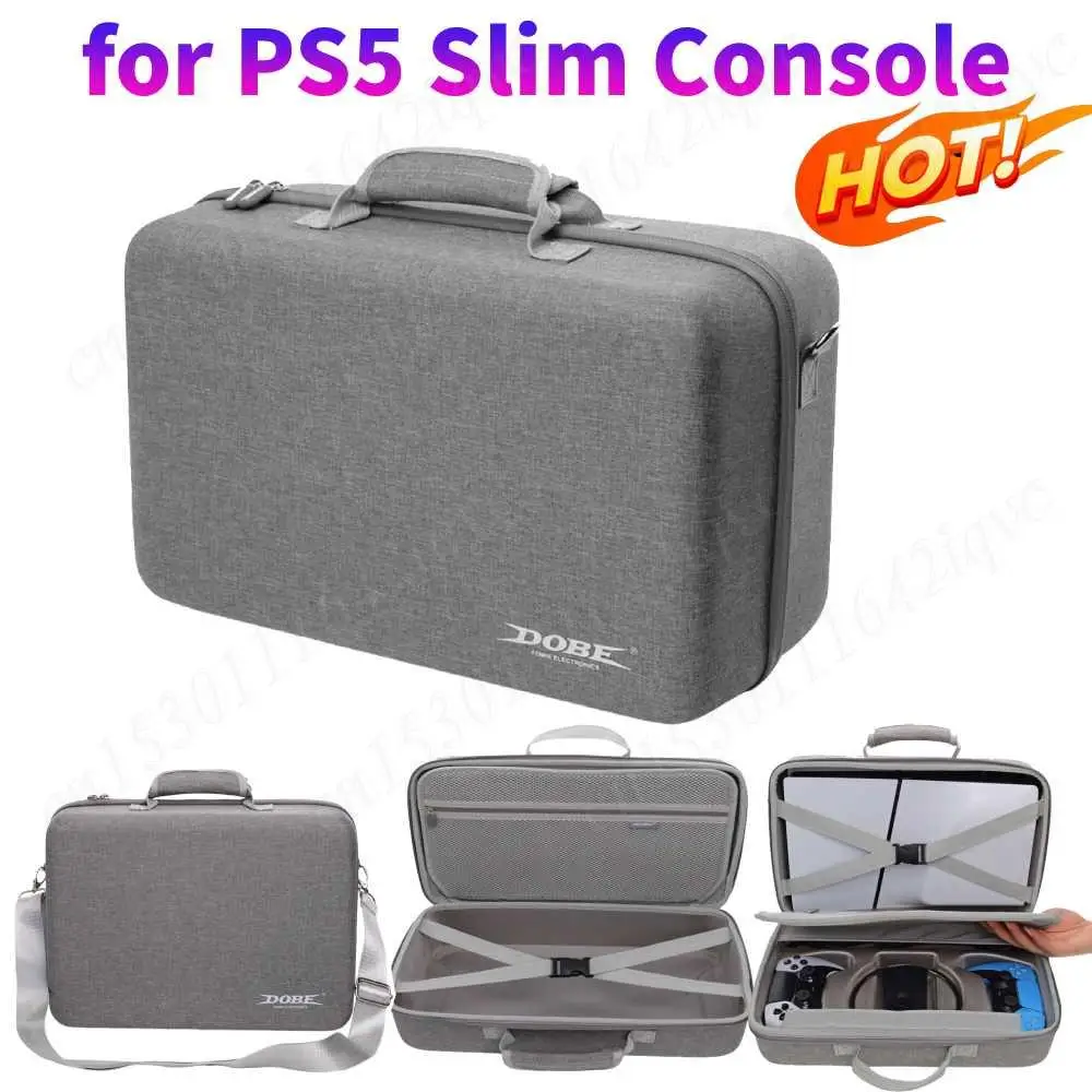 Carrying Case Storage Bag Travel Case for PS5 Slim Controllers and Other for Playstation 5 Slim Console Protective Case Handbag