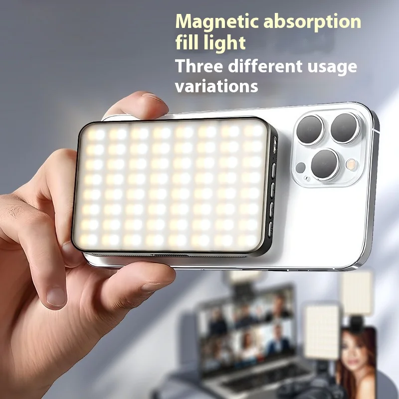 Magnetic Filling Light LED Video Conference Mobile Phone Filling Light RGB Live Atmosphere Camera Pocket Light