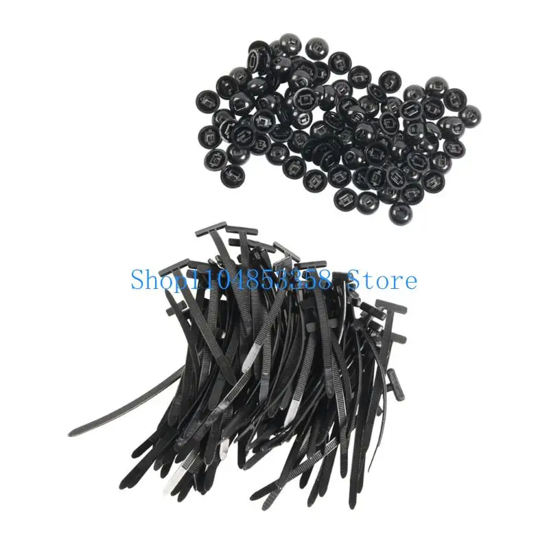 

652F Pack of 100 Easy Interchangeable Ties Clips Straps Motorcycle Car Panel Securing