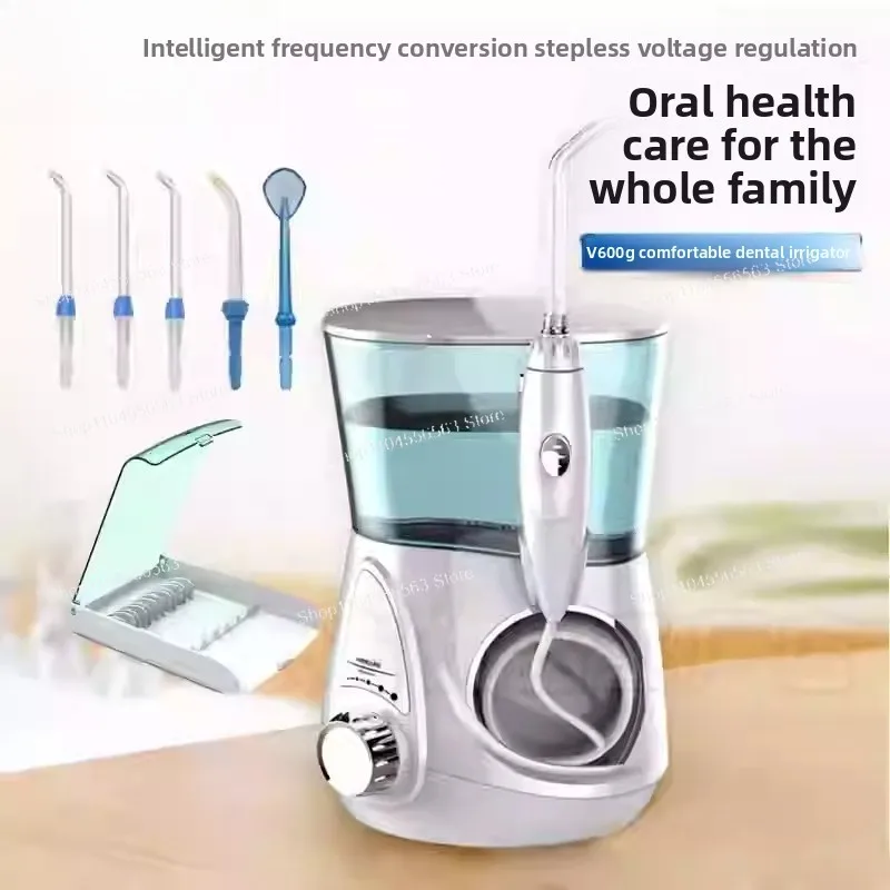 V600G water floss - 10-speed oral rinser with 5 nozzles for dental hygiene