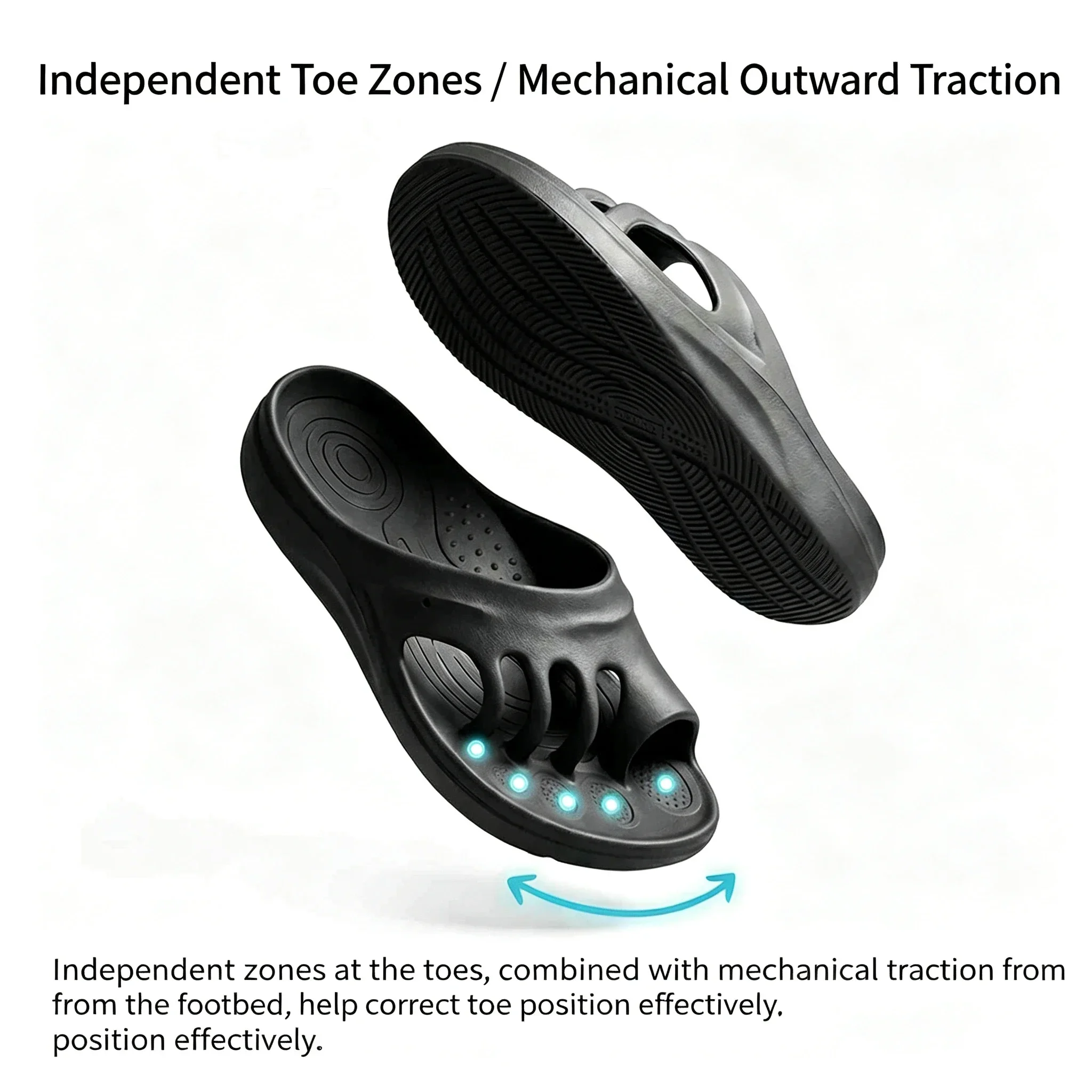 Summer Orthopedic Women's Toe Separating Slippers Sandals with Arch Support Non-Slip for Bunion Flat Feet Ideal for Beach And Ba