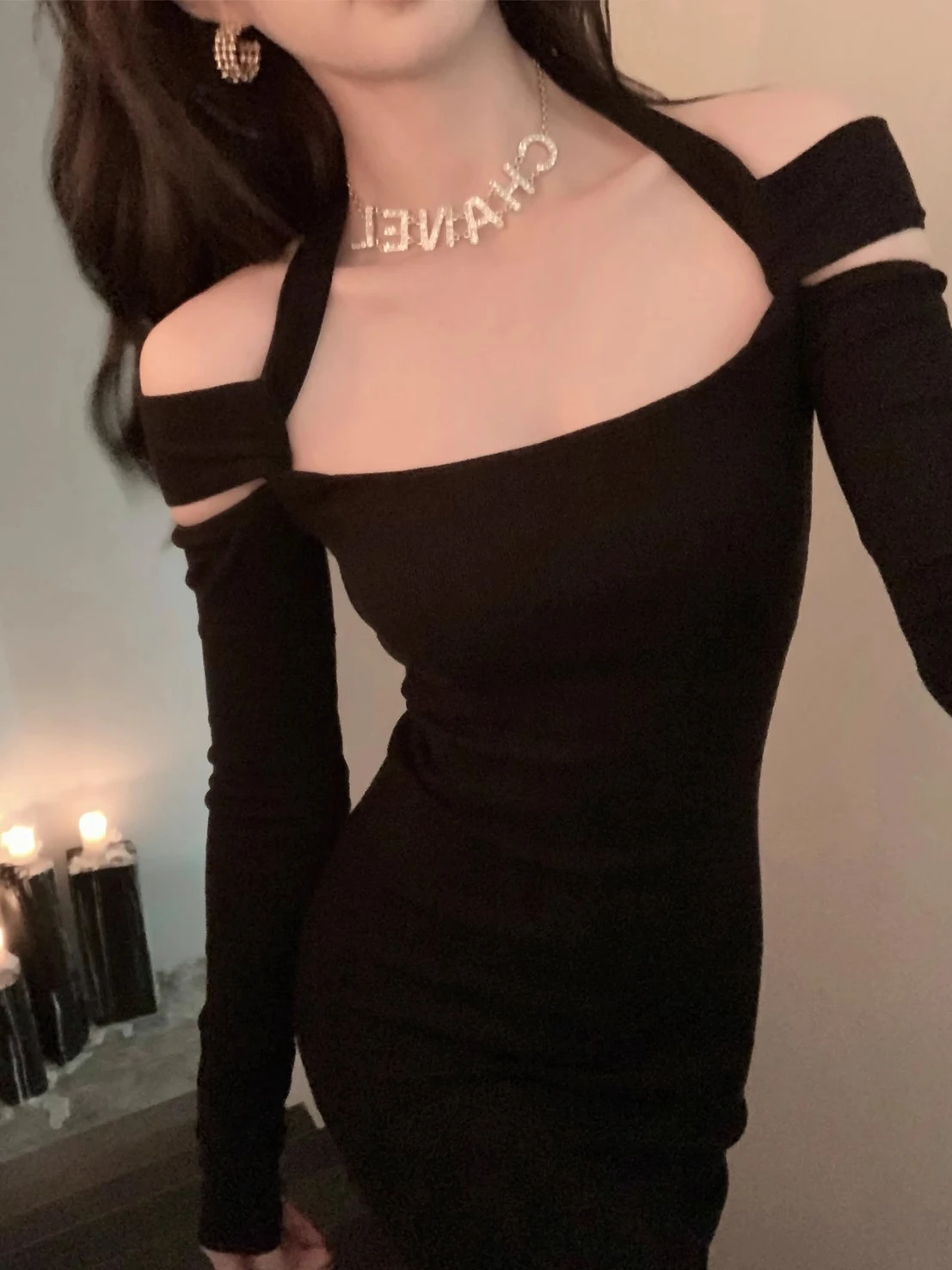 

Женское трикотажное платье EU IIWAN с вырезами, облегающее, с высокой талией, для весны и лета, повседневное, для работы