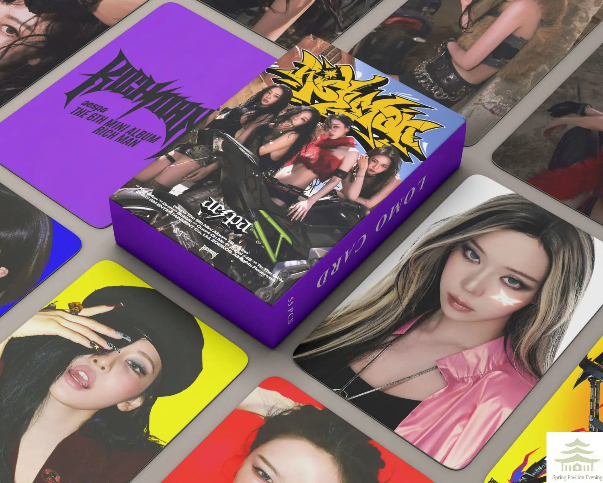 

55Pcs aespa Lomo Cards New Album Rich Man HD Printd Photocards KARINA WINTER NINGNING GISELLE Fans Gift