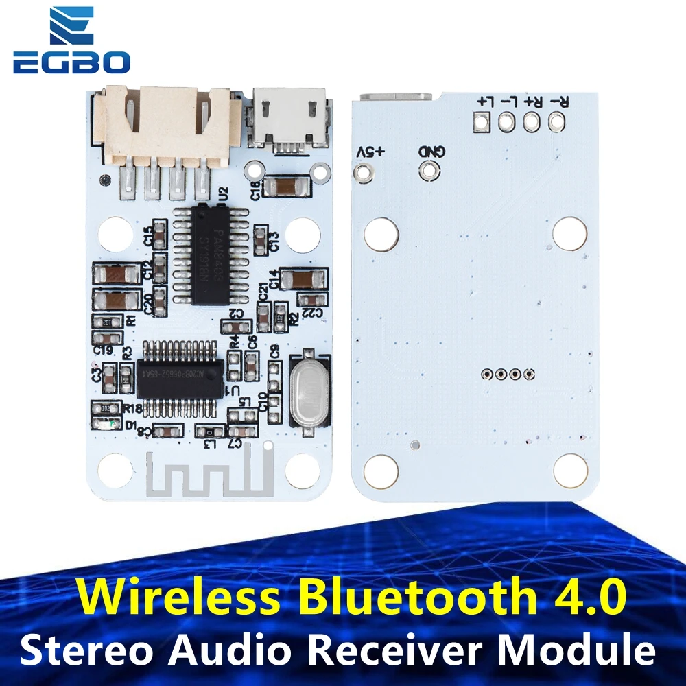 Wireless Bluetooth 4.0 Stereo Audio Receiver Module Digital Amplifier Sound Loud Board Micro USB 3W+3W 5V DC For Arduino