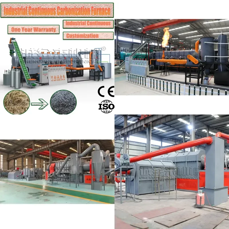 Large Scale High Efficiency Smokeless Continuous Charcoal Carbonization Furnace Industrial High Efficiency Charcoal
