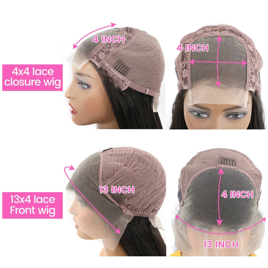 Wig Frontal Gelombang Dalam 4X4 13X4 Wig Depan Renda Keriting Dalam Wig Rambut Manusia Gelombang Dalam Longgar Malaysia untuk Wanita Wig Frontal Renda Penuh