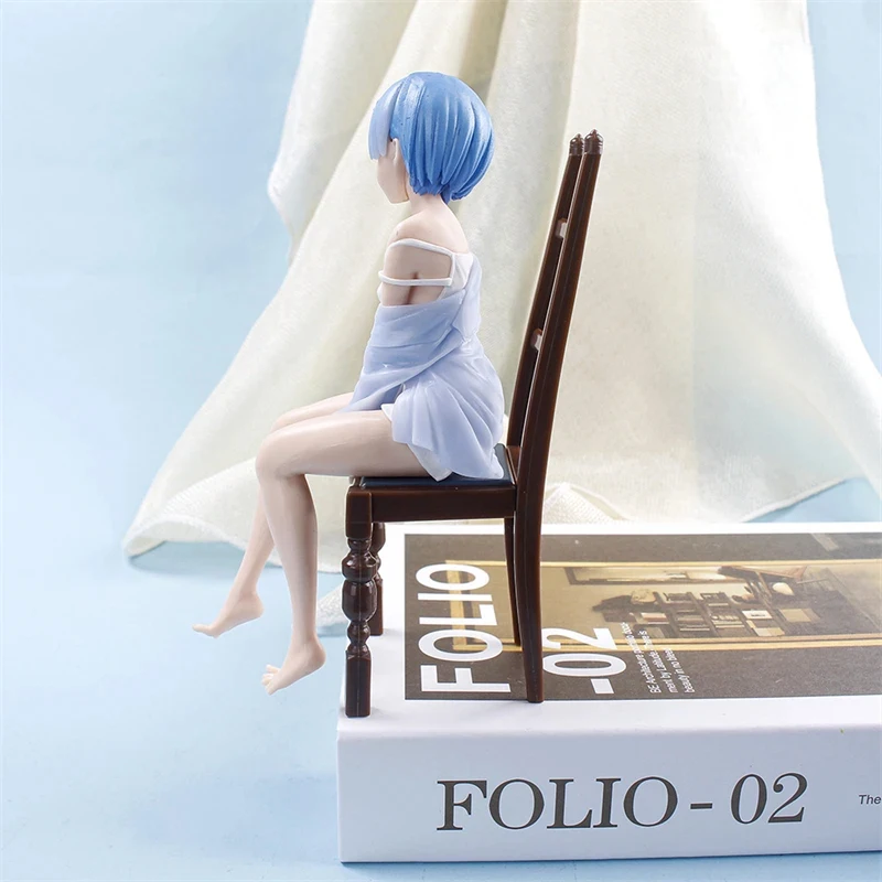 17cm Re Zero Rem Figure Sitting Chair PVC Anime Model For Collectible Desk Decoration Gift view 4