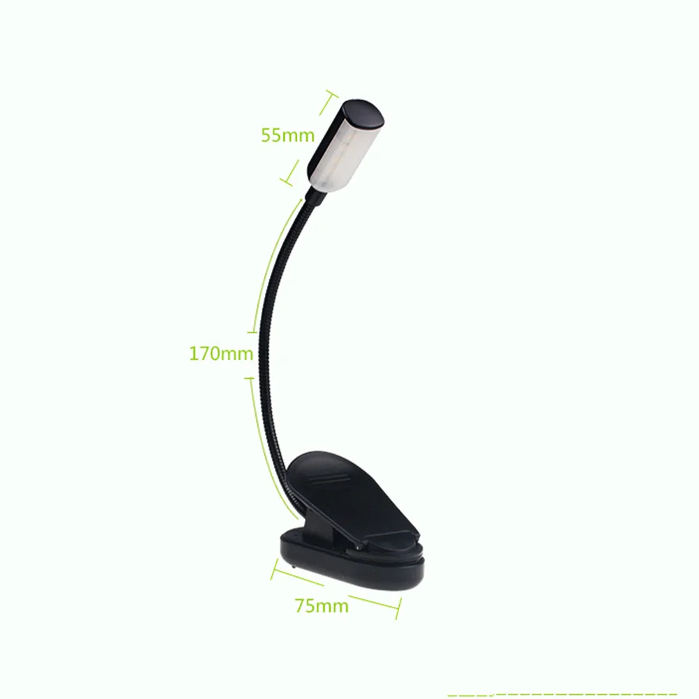 

USB Rechargeable LED Clip Desk Lamp Black Eye Protection Reading Light Flexible Neck Study Night Lamp Reading Light Clip