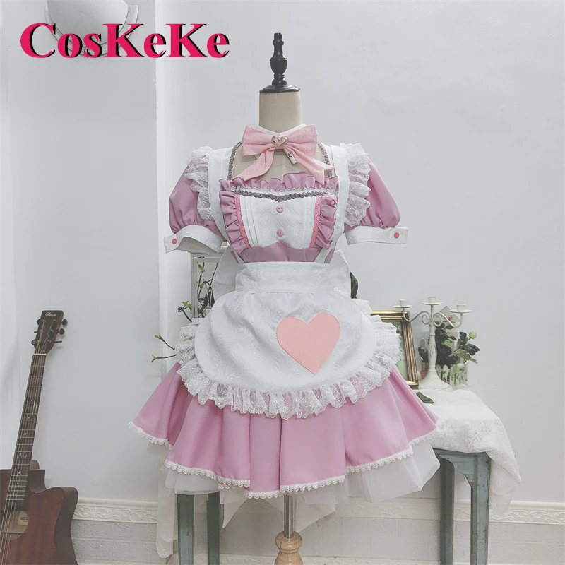 

CosKeKe [Customized] Original Pinkish-Purple Maid Dress Cosplay Anime Costume Sweet Gorgeous Uniform Dress Role Play Clothing