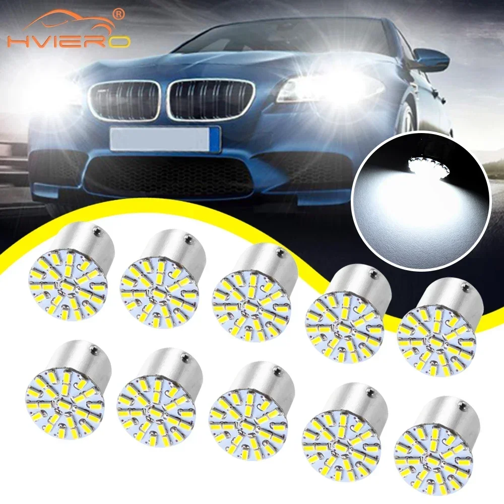 10PCS Car Multicolor Universal 1157 1156 22SMD License Plate Brake Turn Light LED Auto Parking Backup Wedge Tail Lamp Trunk Bulb