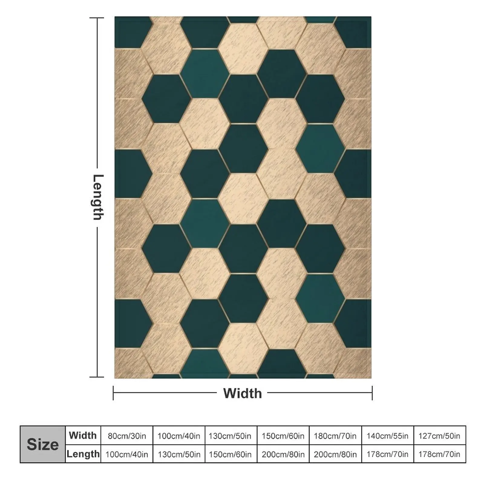 Dark Green and Gold Elegant Geometric Hexagon Pattern Throw Blanket Fashion Sofas For Baby Polar Blankets