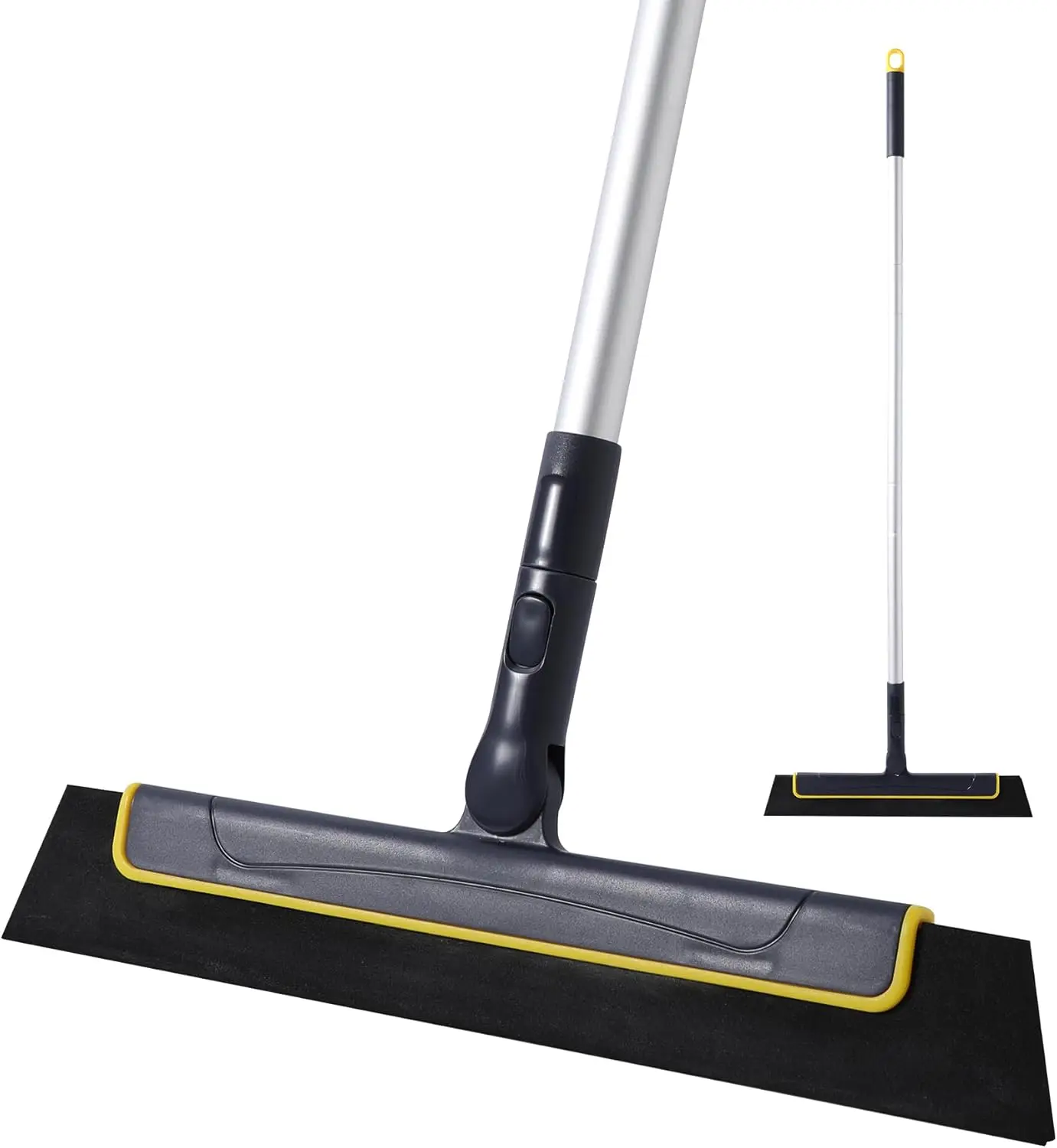

Long Adjustable Floor Squeegee with Foam Blade and Aluminum Handle for Bathroom Kitchen Tile Glass Pet Hair Water Cleaning