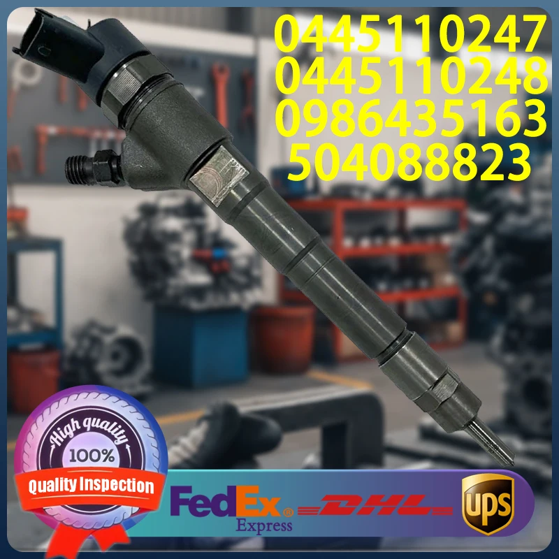

0445110247 0445110248 0986435163 504088823 504380117 Common Rail Injector For Fiat Ducato Iveco Daily Massif 3.0 Engine