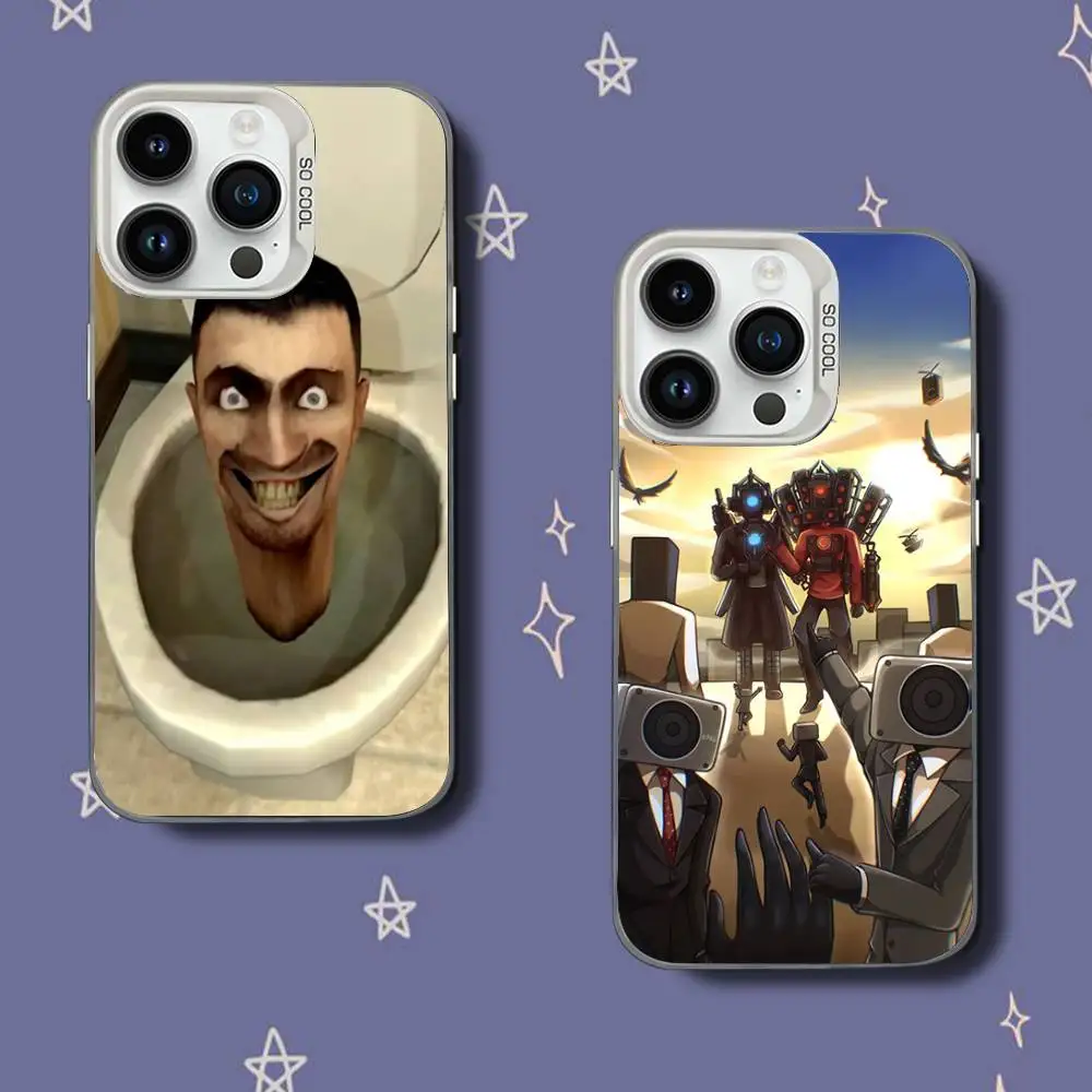 

S-Skibidi Toilet Phone Case For iPhone 17,16,15,14,13,12,11,Pro,XS,Max,Plus,Mini,SE White Candy Matte Shockproof Cover