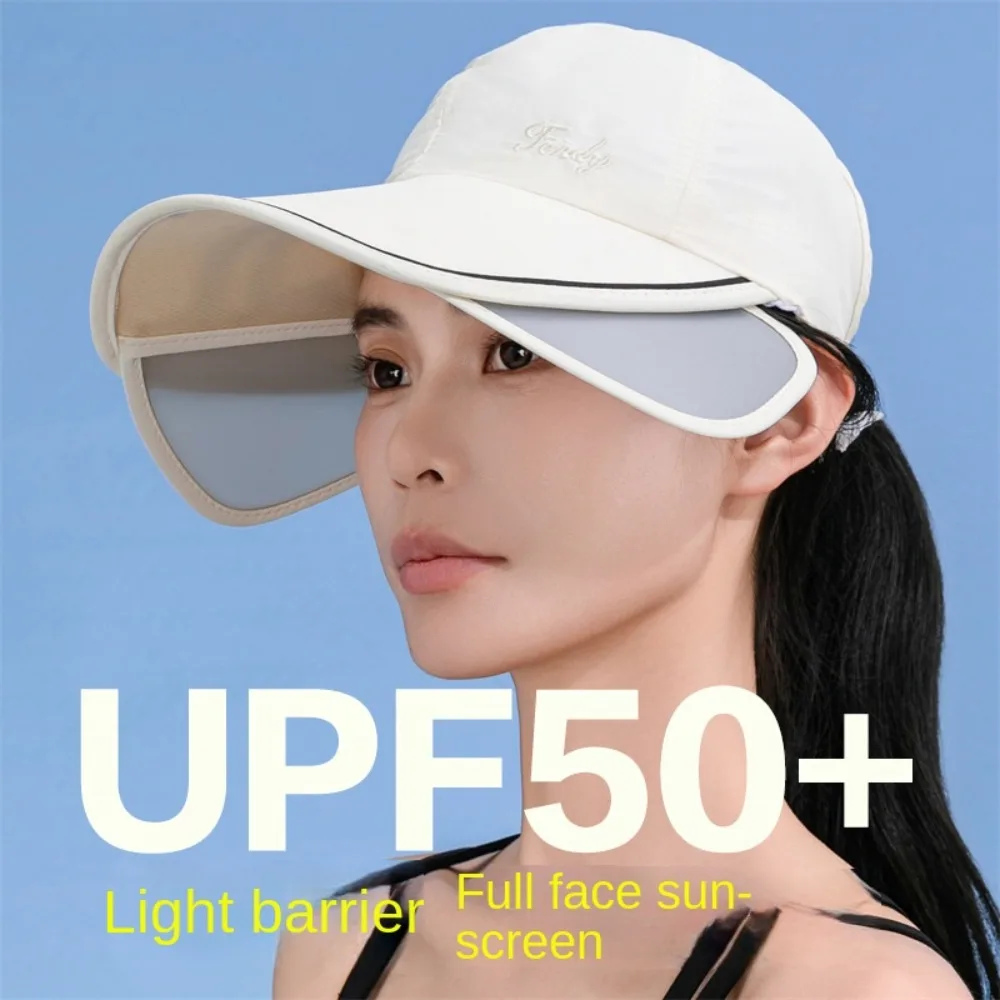 Breathable Wide Brim Sunscreen Baseball Hat UV Protection Sun Protection Retractable Sun Hat Foldable Visor Sunscreen Hat Women