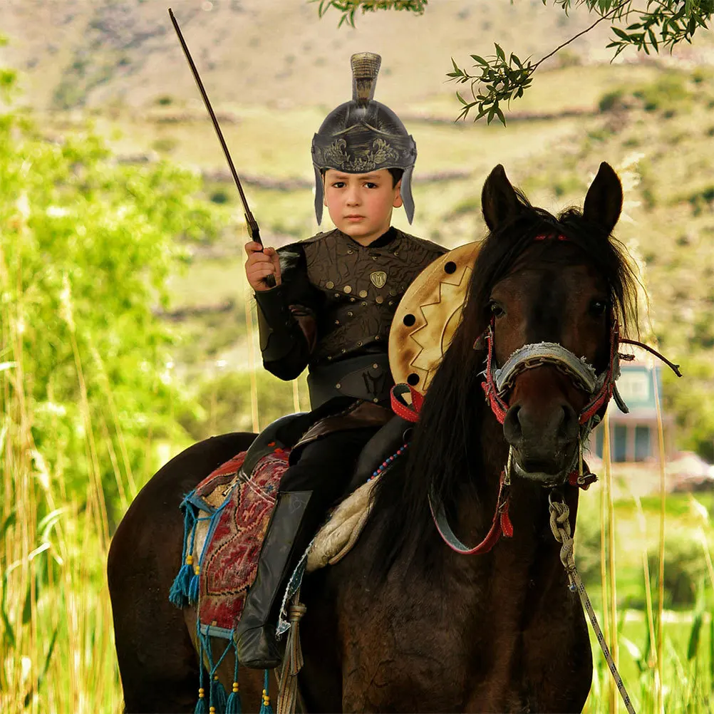 

2Pcs Knight Hat Props Roman Helmets for Cosplay Medieval Soldier Warrior Headwear Halloween Costume Accessories