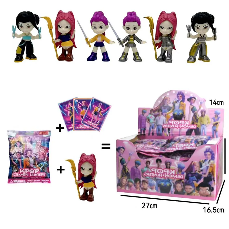 Hot Kpop Demon Hunters Anime Figure jouets mignon PVC boîte aveugle articulations figurine modèle poupées enfants anniversaire décoration jouet cadeaux