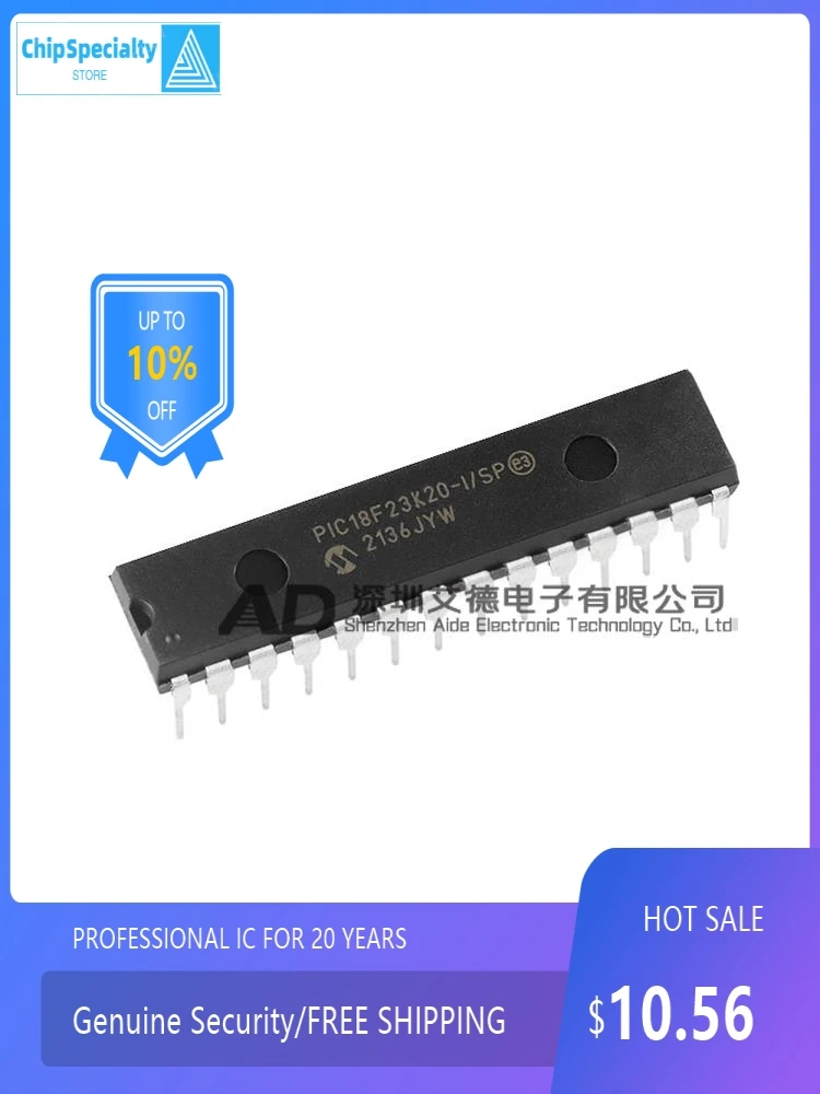 Original PIC18F23K20-I/SP DIP-28 package 64MHz 8-bit microcontroller chip