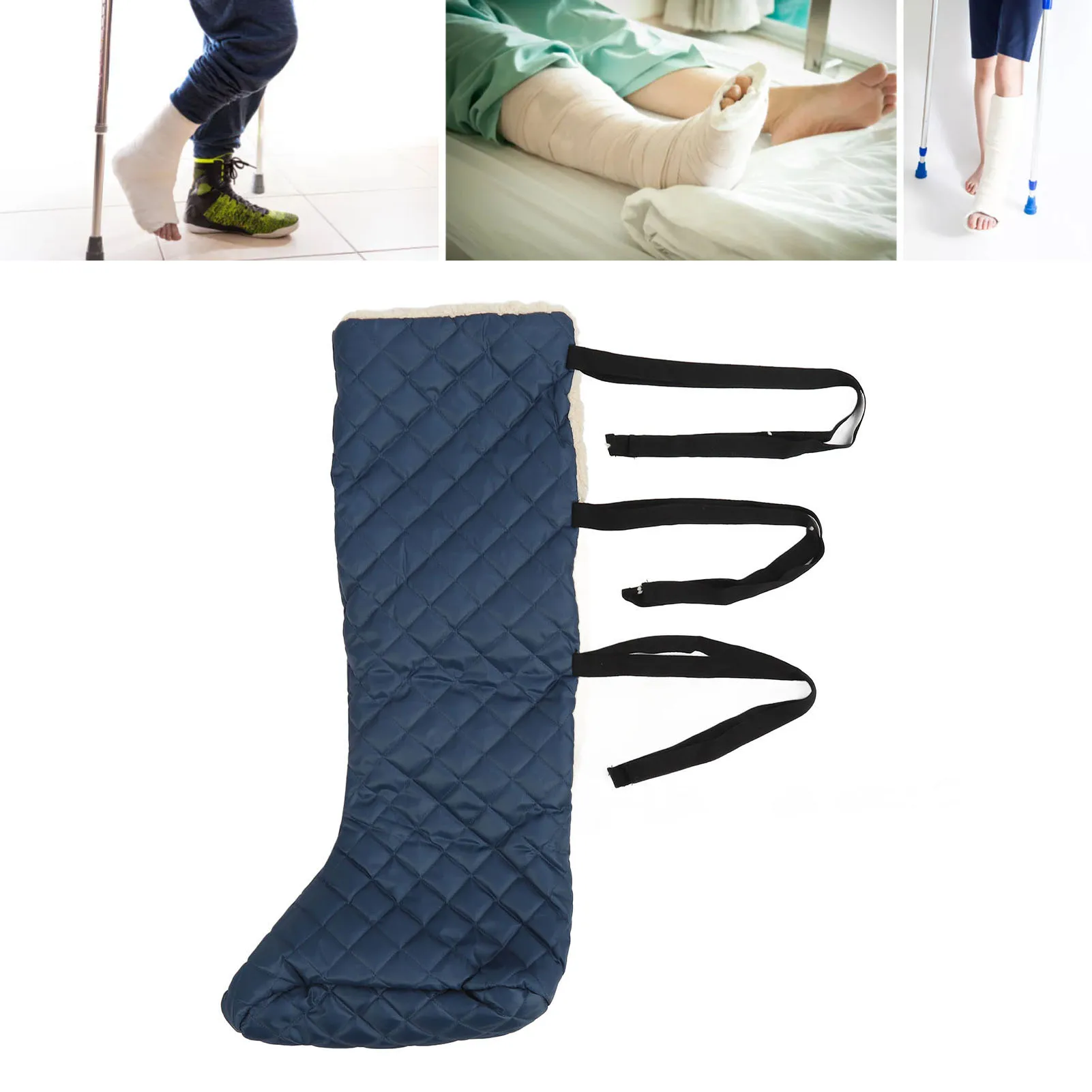 

Leg Cast Cover Warm Leg Cast Sleeve Washable Soft Elastic Leg Foot Cast Sock Protector with Adjustable Strap