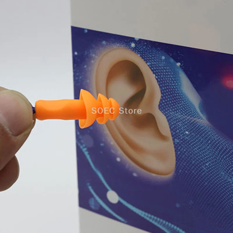 

5 пар беруш с шумоподавлением, силиконовые беруши на шнуре, защита для ушей, многоразовые противошумные беруши, головные уборы, наушники