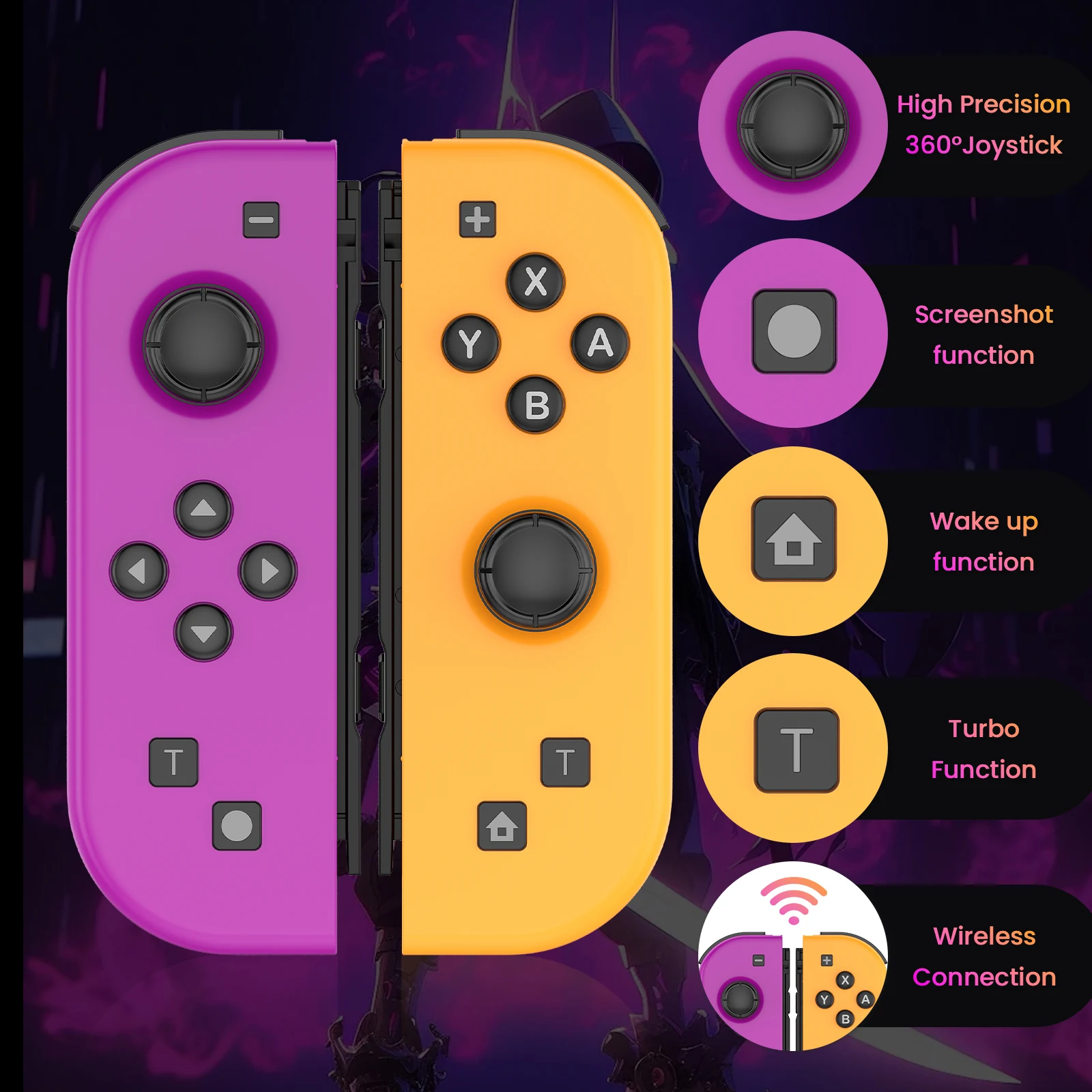 Joycons Gameped For Nintendo Switch/Ios/Android/Pc Wireless Video Game Controller Trubo Control Console Joystick With Bluetooth
