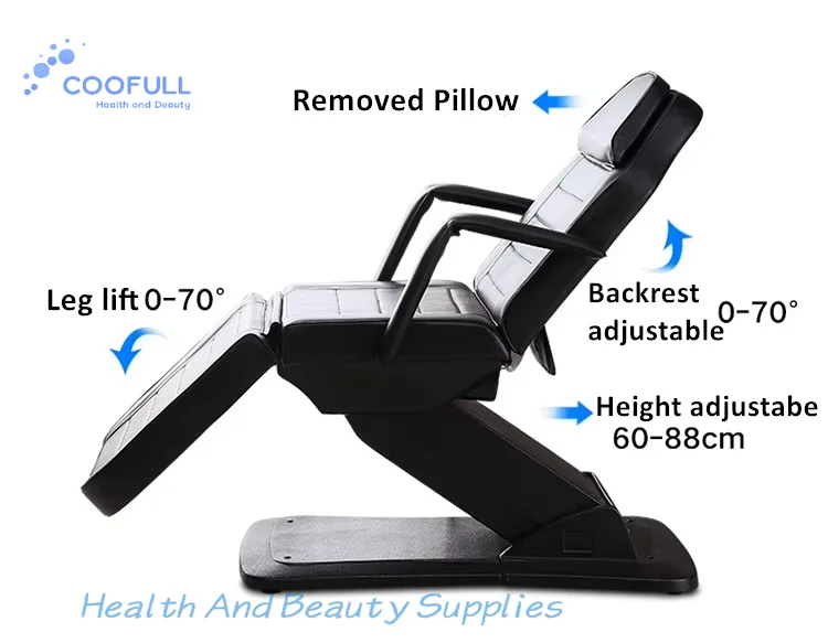 Coofull Electric Facial Bed - Adjustable Massage Table with Leg Lift & Backrest, Ergonomic Design for Spa Salon Beauty Treatment