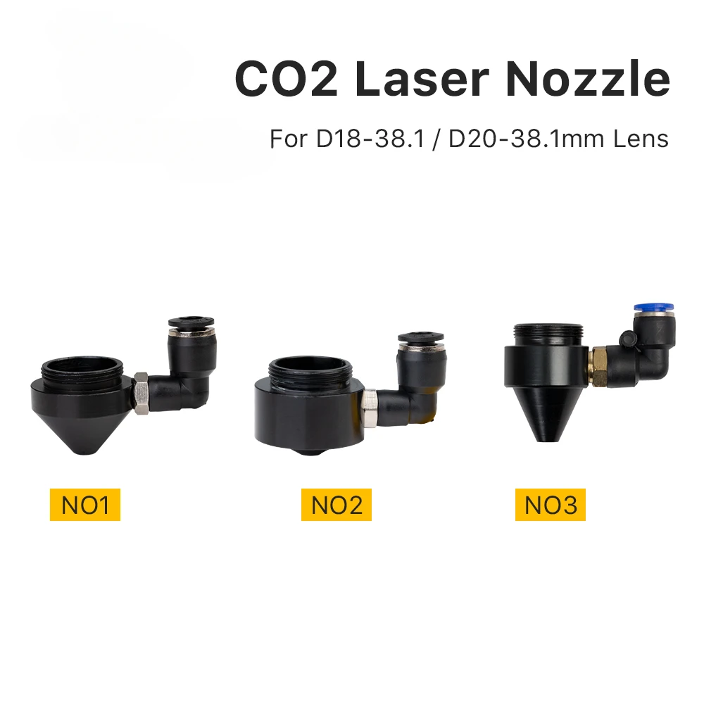 Fonland-boquilla de aire para Dia.18/20mm fl38.1 mm, lente CO2, boquilla corta A con M5 de ajuste para cabezal láser en máquina cortadora láser CO2