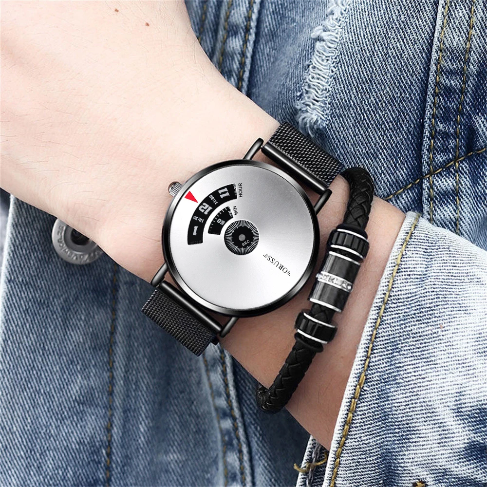 Reloj de personalidad de la Academia de Ciencia y Tecnología negra para hombres, reloj de moda informal, guapo, alta calidad