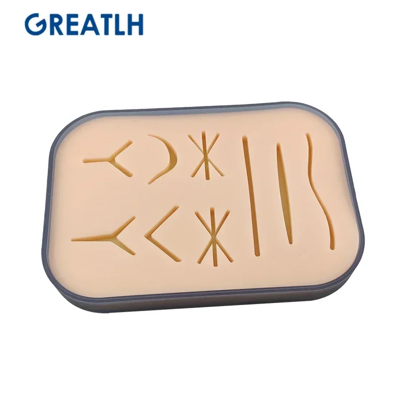 GREATLH Medical Students Suture Practice Kit Silicone Suture Pad Skin Suture Kit Training Model Medical Teaching Accessories