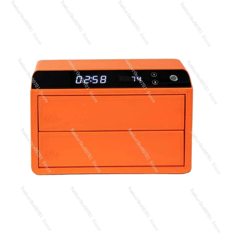 Household Small Fingerprint Password Drawer Safe Double Layer Office Smart All Steel