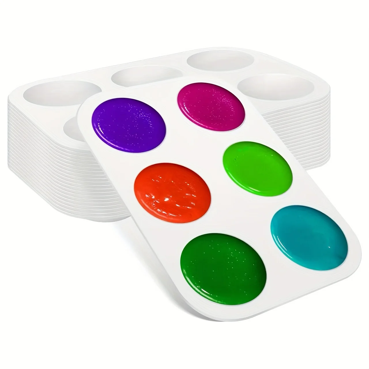 10/20pcs White Plastic Paint Tray Palettes, Watercolor Palette Painting Tray for Painting Party, DIY Craft and Art Painting