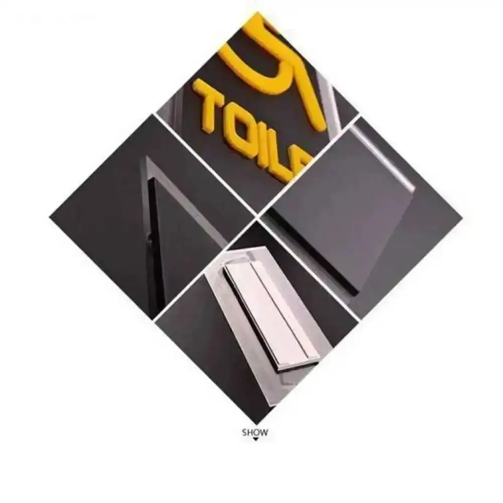 Badezimmer-Türschild aus Acryl, Kreatives WC-Zimmer-Schild, Selbstklebende Wandbeschilderung, Wandmontierte Anzeige, Schwebende Zeichen – Detail 6