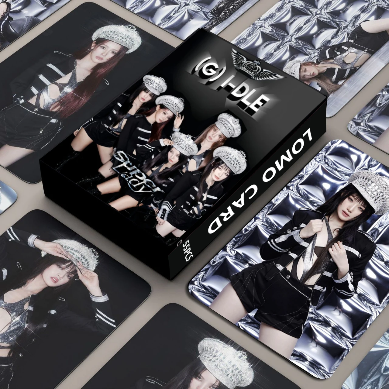 I-DLE ilove Die LOMO การ์ดสำหรับผู้หญิง, การ์ดโปสการ์ดรูปวงแหวนสำหรับผู้หญิงขนาด55ชิ้น/เซ็ต