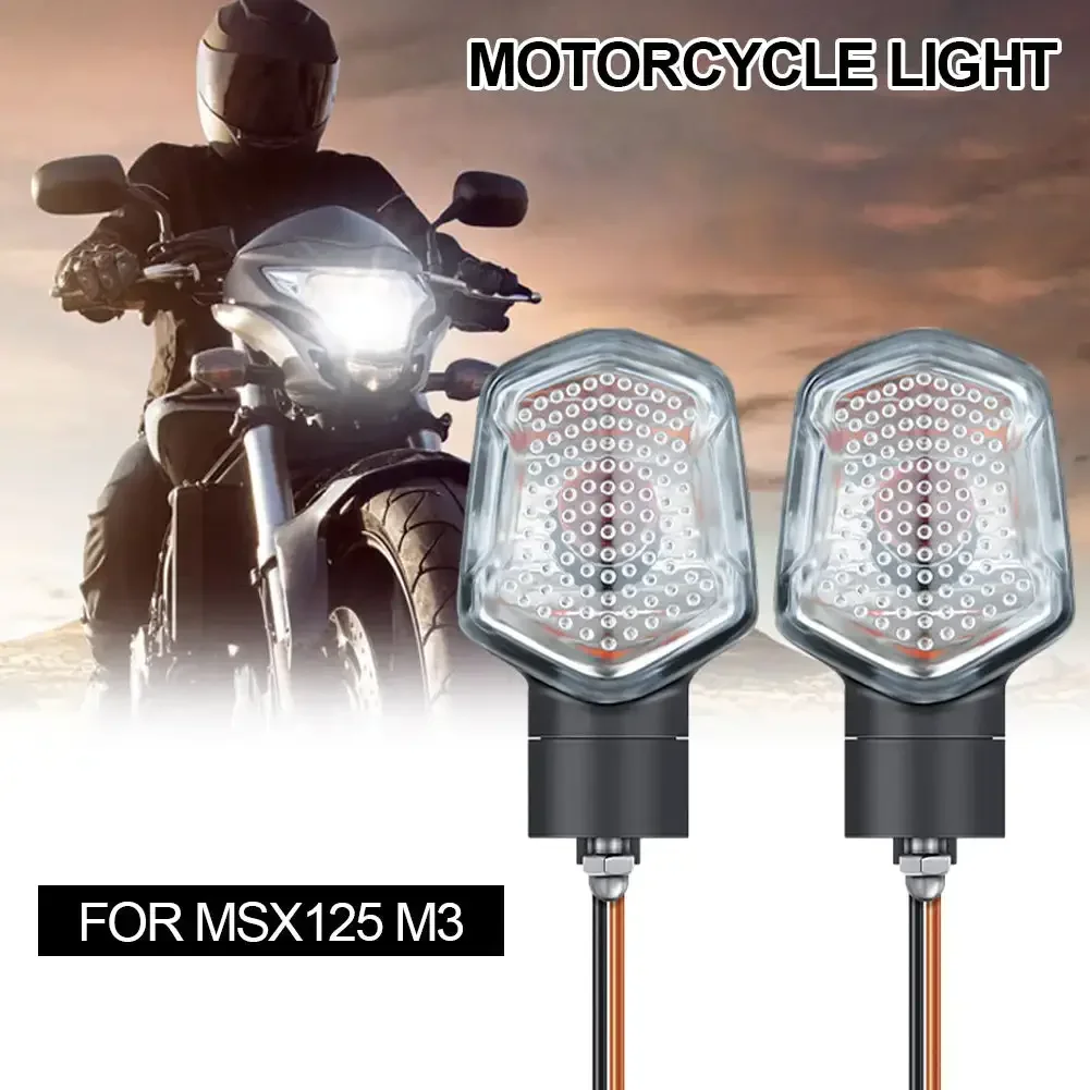 2Pcs Motorbike Blinker Front Rear Universal Moto Accessories Signal Lamp DC 12V Motorcycle LED Turn Signal Lights for MSX125 M3