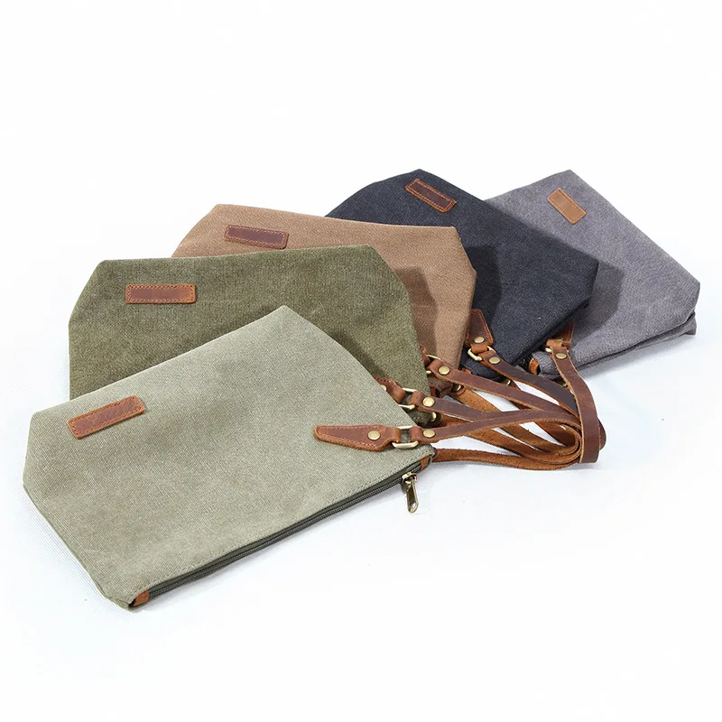 Wear-resistant canvas vintage hand bag wash proof bag travel storage light change key bag multi-purpose