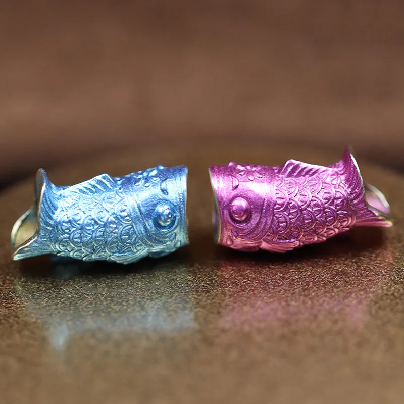 Koinobori Brass Knife Beads Carp Koi Fish EDC Outdoor DIY Paracord Woven Lanyard Pendants Umbrella Rope Bracelets Accessories view 3