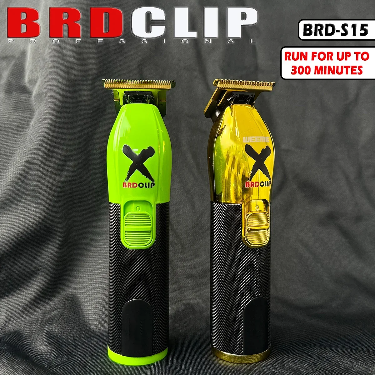 BRDCLIP S15 verde y dorado 7000RPM recortador de pelo profesional barbero tallado gradiente 1200mAh máquina de acabado cortadora eléctrica de salón