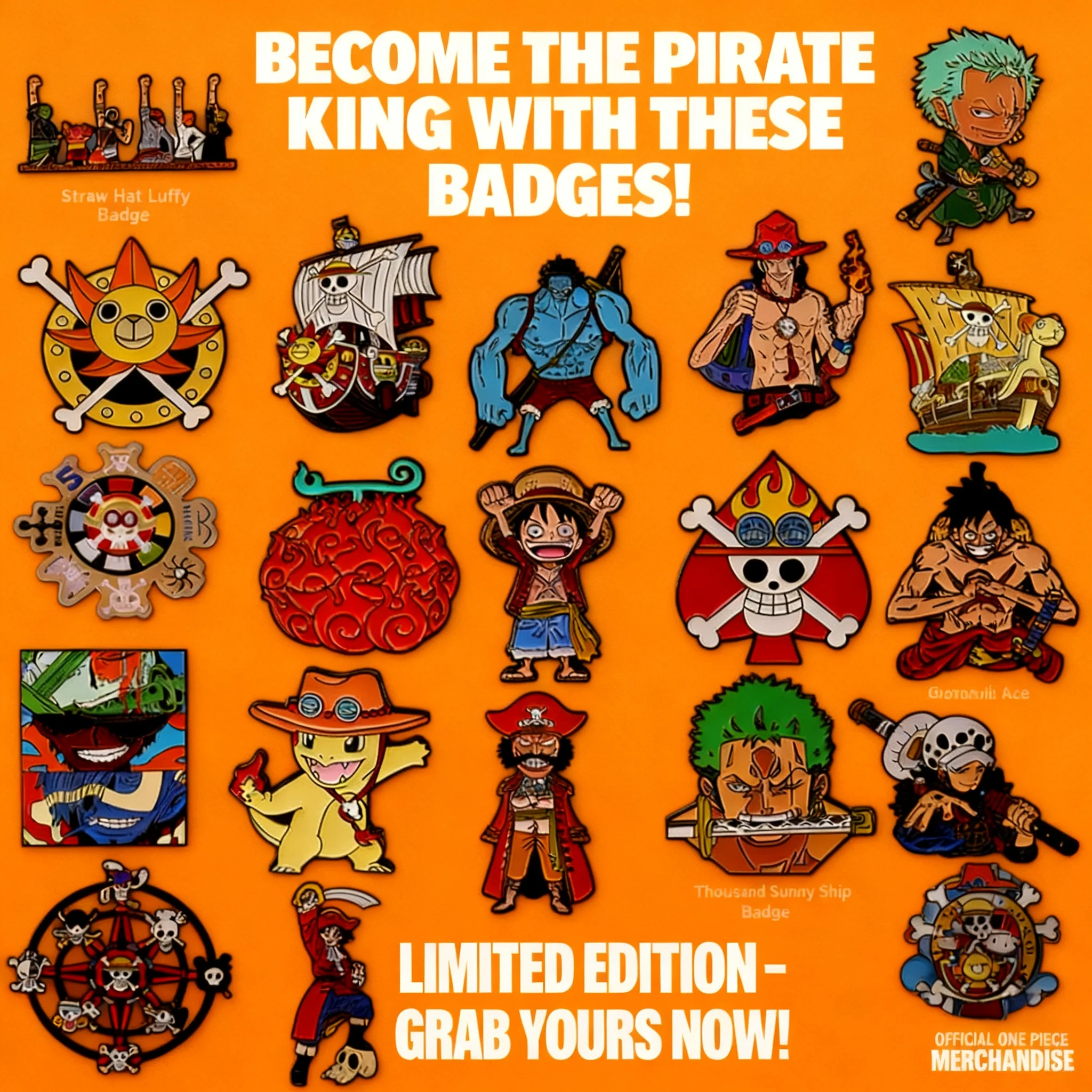 One Piece Anime Luffy Pirate Ship Enamel Lapel Pin Brooch Iron Badge Fashion Accessory for Clothes Backpacks Jewelry