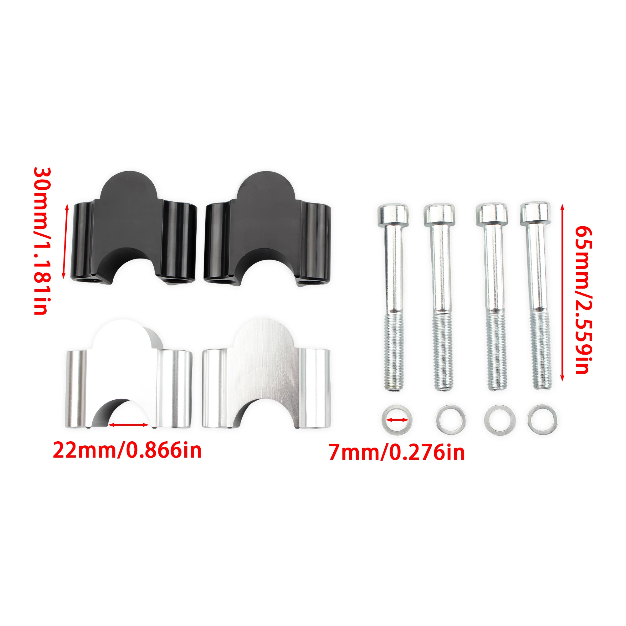 Motorcycle Handlebar Riser Bar Mount Handle Clamp Universal 22mm 28mm 1/8"  7/8" For Honda For BMW R1200gs For YAMAHA MT07 MT09 image 5