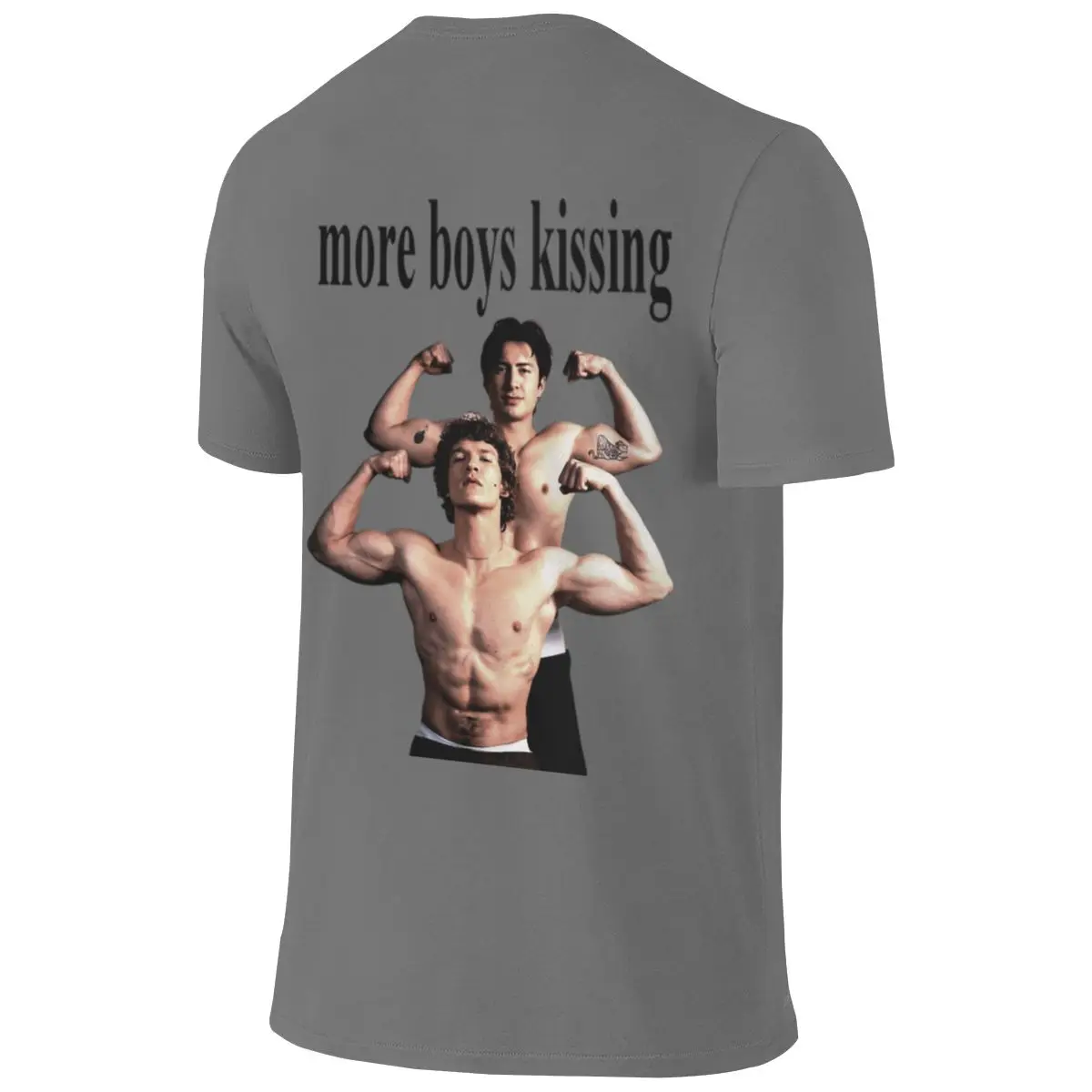 More Boys Kissing Queer Hockey Romance Throw Blanket Outdoor Reversible T-shirt Japanese Style Commuting Fun Prints Cotton Tee
