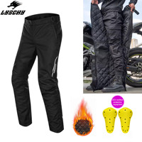 LYSCHY Winter Motorcycle Quick Take-off Pants Motocross Riding Thermal Pants Waterproof Reflective Trousers CE2 Protective Gear