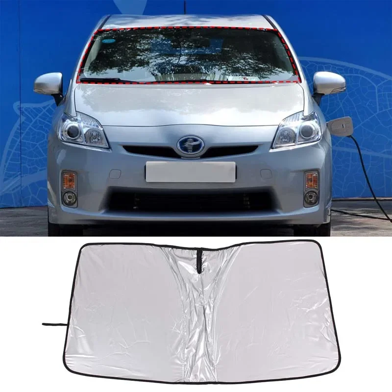 

For Toyota Prius 2010-2015 Silver Tape Car Styling Car Front Windshield Anti-UV Sunshade Car Protection Accessories