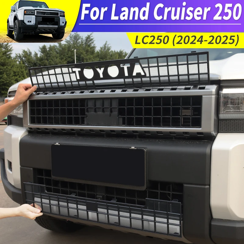 For Toyota Land Cruiser 250 2024 2025 1958 Prado LC250 FJ250 Front Grill Anti-mosquito Sand-Proof Stone Net Exterior Accessories