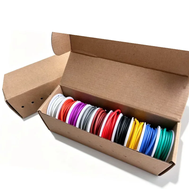 10 Colors Silicone Wire Boxed Kit 16-18-20-22-24-26-28-30 AWG Silicone Electrical Wire Stranded Tinned Copper Hookup Wire Kit